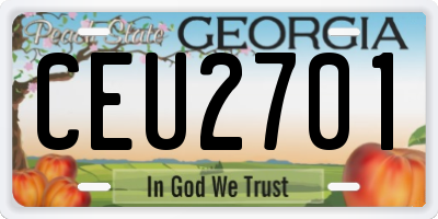 GA license plate CEU2701