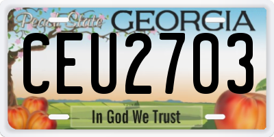 GA license plate CEU2703