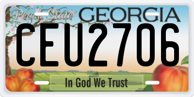 GA license plate CEU2706