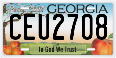 GA license plate CEU2708