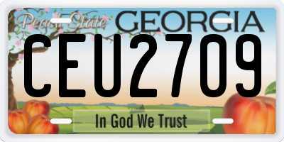 GA license plate CEU2709