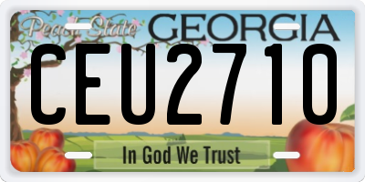 GA license plate CEU2710