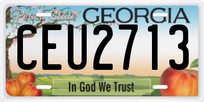 GA license plate CEU2713