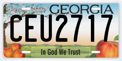 GA license plate CEU2717