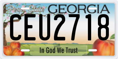 GA license plate CEU2718