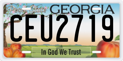 GA license plate CEU2719