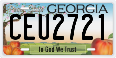GA license plate CEU2721