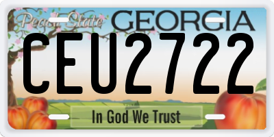 GA license plate CEU2722