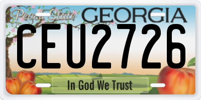 GA license plate CEU2726