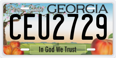 GA license plate CEU2729