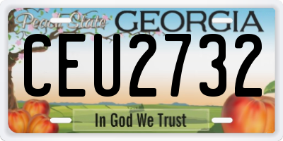 GA license plate CEU2732