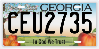 GA license plate CEU2735