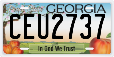 GA license plate CEU2737