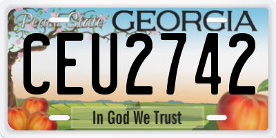 GA license plate CEU2742