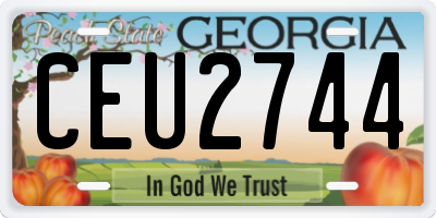 GA license plate CEU2744