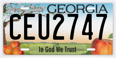 GA license plate CEU2747