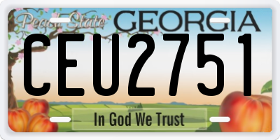 GA license plate CEU2751