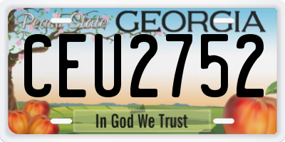 GA license plate CEU2752