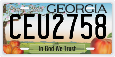 GA license plate CEU2758