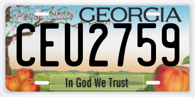 GA license plate CEU2759