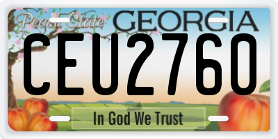 GA license plate CEU2760
