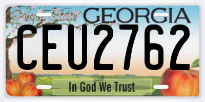 GA license plate CEU2762