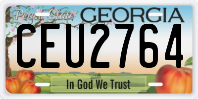 GA license plate CEU2764
