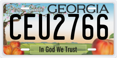 GA license plate CEU2766