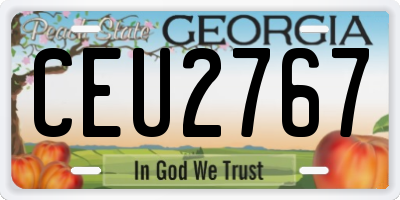 GA license plate CEU2767