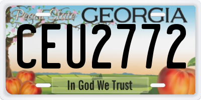GA license plate CEU2772