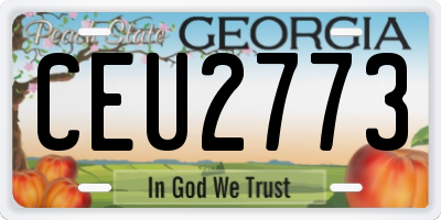 GA license plate CEU2773