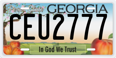 GA license plate CEU2777
