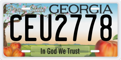 GA license plate CEU2778