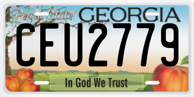 GA license plate CEU2779