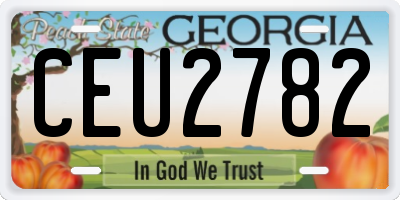 GA license plate CEU2782