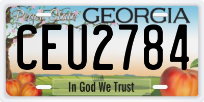 GA license plate CEU2784