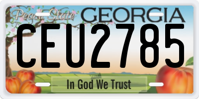 GA license plate CEU2785