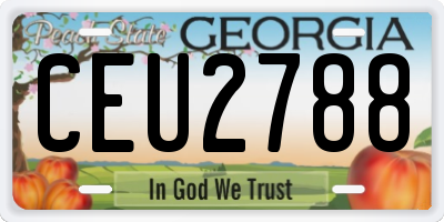 GA license plate CEU2788