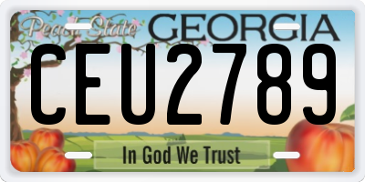 GA license plate CEU2789