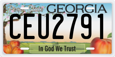 GA license plate CEU2791