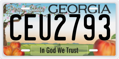 GA license plate CEU2793