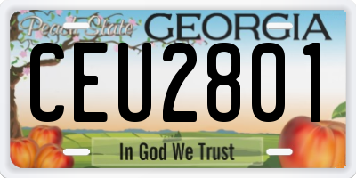 GA license plate CEU2801