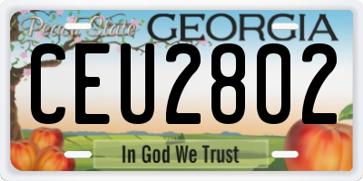 GA license plate CEU2802