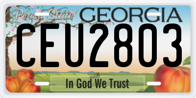 GA license plate CEU2803