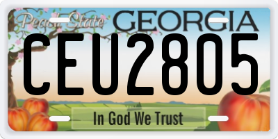 GA license plate CEU2805