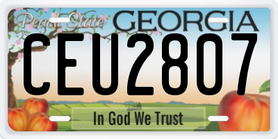 GA license plate CEU2807
