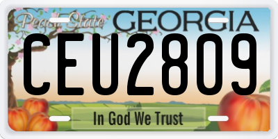 GA license plate CEU2809