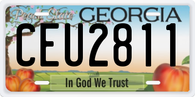 GA license plate CEU2811