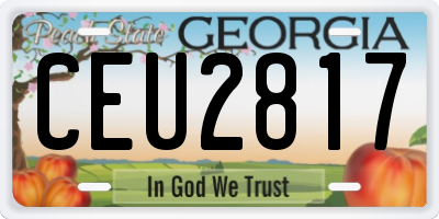 GA license plate CEU2817