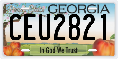 GA license plate CEU2821